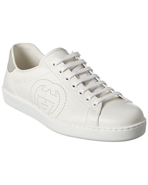 gucci ace interlocking g leather sneaker|gucci men's ace leather sneakers.